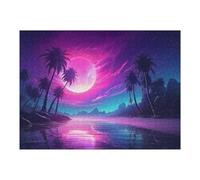 Rompecabezas 1000pcs(52x38cm) para Adultos Synthwave Palms Paradise Rompecabezas para Adultos Juegos Familiares Decoración De Pared Regalos para Reducir El Estrés 1000pcs(52x38cm)