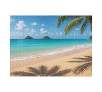 Rompecabezas 1000pcs(52x38cm) para Adultos Tropical Beach with Palm Tree Shadows Rompecabezas para Adultos Juegos Familiares Decoración De Pared Regalos para Reducir El Estrés 1000pcs(52x38cm)