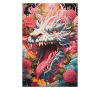 Rompecabezas 1000pcs(75x50cm) para Adolescentes Dragon'S Fiery Floral Fantasy Rompecabezas para Adultos Juegos Familiares Regalo De Cumpleaños Ayuda A Ejercitar El Cerebro 1000pcs(75x50cm)