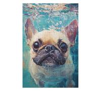 Rompecabezas 1000pcs(75x50cm) para Adolescentes French Bulldog Swimming Painting Rompecabezas para Adultos Juego Práctico Carrera De Velocidad De Manos Ayuda A Ejercitar El Cerebro 1000pcs(75x50cm)