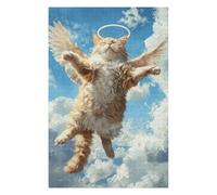 Rompecabezas 1000pcs(75x50cm) para Adolescentes Heavenly Angel Cat Flying Rompecabezas Juego De Ingenio Desafío Difícil para Cumpleaños, Navidad 1000pcs(75x50cm)