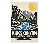 Rompecabezas 1000pcs(75x50cm) para Adolescentes Kings Canyon National Park Vintage Poster Rompecabezas para Adultos Juguetes Antiestrés Mejora La Memoria 1000pcs(75x50cm)