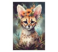 Rompecabezas 1000pcs(75x50cm) para Adolescentes Painted Wild Cat with Flowers Rompecabezas para Adultos Juegos Familiares Regalo De Cumpleaños Ayuda A Ejercitar El Cerebro 1000pcs(75x50cm)