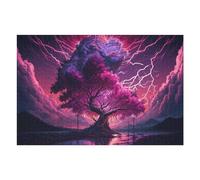 Rompecabezas 1000pcs(75x50cm) para Adolescentes Purple Lightning Tree Landscape Rompecabezas para Adultos Juguetes Antiestrés Mejora La Memoria 1000pcs(75x50cm)