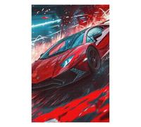 Rompecabezas 1000pcs(75x50cm) para Adolescentes Red Sports Car Speed Artwork Rompecabezas para Adultos Juegos Divertidos Mejora La Memoria Cumpleaños 1000pcs(75x50cm)