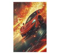 Rompecabezas 1000pcs(75x50cm) Para Adolescentes Red Sports Car Speeding Through Flames -1 Rompecabezas Para Adultos Juegos Familiares Regalo De Cumpleaños Ayuda A Ejercitar El Cerebro 1000pcs(75x50cm)