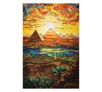 Rompecabezas 1000pcs(75x50cm) para Adolescentes Stained Glass Pyramid Sunset-1 Rompecabezas para Adultos Juego Práctico Corte De Precisión 1000pcs(75x50cm)