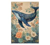 Rompecabezas 1000pcs(75x50cm) para Adolescentes Whale and Floral Fantasy Rompecabezas Juego De Ingenio Desafío Difícil para Cumpleaños, Navidad 1000pcs(75x50cm)