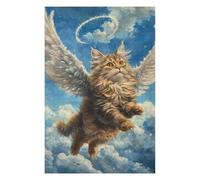 Rompecabezas 1000pcs(75x50cm) para Adultos Angel Cat in Heaven Painting Rompecabezas para Adultos Juguete Decoración De Pared Regalos para Mujeres Gran Regalo para Juegos 1000pcs(75x50cm)