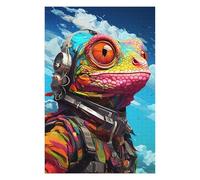 Rompecabezas 1000pcs(75x50cm) para Adultos Colorful Lizard Astronaut Art Rompecabezas para Adultos Juegos Relajantes Desafío Difícil para Cumpleaños, Navidad 1000pcs(75x50cm)