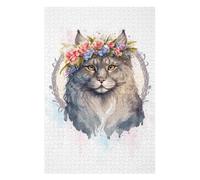 Rompecabezas 1000pcs(75x50cm) para Adultos Cute Floral Siberian Cat Rompecabezas para Adultos Juguetes De Bricolaje Vacaciones En Casa Matar El Tiempo Desafío Educativo 1000pcs(75x50cm)