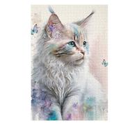 Rompecabezas 1000pcs(75x50cm) para Adultos Dreamy Watercolor Cat Rompecabezas para Adultos Juegos Familiares Decoración De Pared Regalos para Reducir El Estrés 1000pcs(75x50cm)