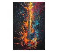 Rompecabezas 1000pcs(75x50cm) para Adultos Electric Guitar Fire Art Rompecabezas para Adultos Juegos Relajantes Desafío Difícil para Cumpleaños, Navidad 1000pcs(75x50cm)