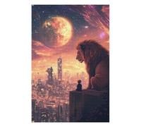 Rompecabezas 1000pcs(75x50cm) para Adultos Fantasy Cityscape with Lion and Child Rompecabezas para Adultos Juguete Decoración De Pared Regalos para Mujeres Gran Regalo para Juegos 1000pcs(75x50cm)