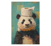 Rompecabezas 1000pcs(75x50cm) para Adultos Panda with Toilet Paper Roll on Head Rompecabezas para Adultos Juguete Decoración De Pared Regalos para Mujeres Gran Regalo para Juegos 1000pcs(75x50cm)