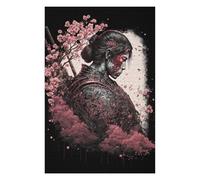 Rompecabezas 1000pcs(75x50cm) para Adultos Samurai Warrior with Cherry Blossoms-1 Rompecabezas para Adultos Juegos Familiares Corte De Precisión Regalo De Cumpleaños, Regalos, 1000pcs(75x50cm)