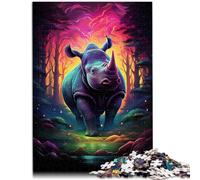 Rompecabezas 2000 piezas para adultos color rinoceronte juego juguetes cerebro inteligencia desafío adictivo juguetes 27.56 pulgadas x 39.37 pulgadas para adolescente 14+