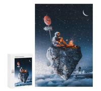 Rompecabezas 300 PCS Astronaut Roasting Marshmallows on A Floating Rock Rompecabezas para Adultos Juguete Decoración De Pared Regalo De Cumpleaños Oferta como Regalos para Toda La Familia 300 PCS