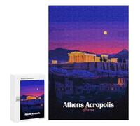 Rompecabezas 300 PCS Athens Acropolis Night Rompecabezas para Adultos Juguete Decoración De Pared Patrón De Ensamblaje Oferta como Regalos para Toda La Familia 300 PCS