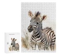 Rompecabezas 300 PCS Baby Zebra Watercolor Rompecabezas para Adultos Juguete Decoración De Pared Regalo De Cumpleaños Oferta como Regalos para Toda La Familia 300 PCS