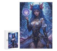 Rompecabezas 300 PCS Blue-Haired Fantasy Princess Rompecabezas para Adolescentes Carrera De Velocidad Manual Actividades Divertidas En Casa Juego Desafiante Y Juego Familiar 300 PCS
