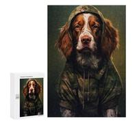 Rompecabezas 300 PCS Brittany Spaniel Camo Rompecabezas Juguetes Antiestrés Pero Divertidos Y Humorísticos Oferta como Regalos para Toda La Familia 300 PCS
