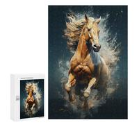 Rompecabezas 300 PCS Brown Wild Cute Race Horse Rompecabezas para Adolescentes Juegos Relajantes Desafío Difícil Cumpleaños Y Navidad 300 PCS