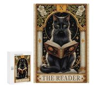 Rompecabezas 300 PCS Cat Tarot Card The Reader Rompecabezas para Adolescentes Juegos Relajantes Desafío Difícil Cumpleaños Y Navidad 300 PCS