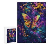 Rompecabezas 300 PCS Colorful Butterfly Garden Rompecabezas para Adolescentes Alivia El Estrés Desafío Educativo Regalos Y Cumpleaños Únicos 300 PCS