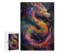Rompecabezas 300 PCS Colorful Dragon Art Print-24 Rompecabezas para Adolescentes Carrera De Velocidad Manual Actividades Divertidas En Casa Juego Desafiante Y Juego Familiar 300 PCS