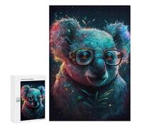 Rompecabezas 300 PCS Colorful Koala with Glasses-3 Rompecabezas para Adultos Mejora La Memoria Interacción Entre Padres E Hijos Juegos De Ingenio para La Familia 300 PCS