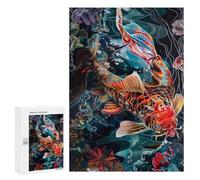 Rompecabezas 300 PCS Colorful Koi Fish Art Print-1 Rompecabezas para Adultos: Divertidos Y con Humor. Cada Pieza Es Única. Diversión Familiar Y Noche De Juegos 300 PCS