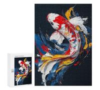 Rompecabezas 300 PCS Colorful Koi Fish Painting-2 Rompecabezas para Adultos: Divertidos Y con Humor. Cada Pieza Es Única. Diversión Familiar Y Noche De Juegos 300 PCS