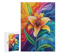 Rompecabezas 300 PCS Colorful Lily Art Print-2 Rompecabezas para Adolescentes Mejoran La Memoria Desafío Educativo Regalos para Amigos Y Familiares 300 PCS