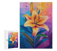 Rompecabezas 300 PCS Colorful Lily Art Print Rompecabezas para Adultos: Divertidos Y con Humor. Cada Pieza Es Única. Diversión Familiar Y Noche De Juegos 300 PCS