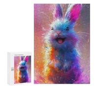 Rompecabezas 300 PCS Colorful Rabbit Painting-2 Rompecabezas para Adolescentes Carrera De Velocidad Manual Actividades Divertidas En Casa Juego Desafiante Y Juego Familiar 300 PCS