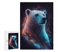 Rompecabezas 300 PCS Cosmic Polar Bear Artwork Rompecabezas para Adultos Que Mejoran La Memoria. Un Reto para Completar Cumpleaños 300 PCS
