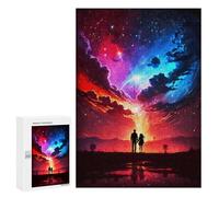 Rompecabezas 300 PCS Couple Cosmos Landscape Rompecabezas para Adultos Juguete Decoración De Pared Patrón De Ensamblaje Oferta como Regalos para Toda La Familia 300 PCS