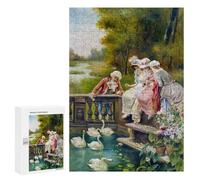 Rompecabezas 300 PCS Feeding The Swans Zatzka Rompecabezas para Adultos Juguete Decoración De Pared Patrón De Ensamblaje Oferta como Regalos para Toda La Familia 300 PCS