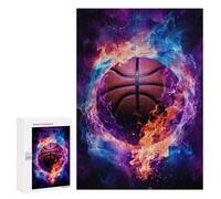 Rompecabezas 300 PCS Flame Engulfed Basketball Rompecabezas para Adultos Juguete Decoración De Pared Regalo De Cumpleaños Oferta como Regalos para Toda La Familia 300 PCS