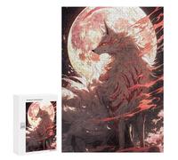 Rompecabezas 300 PCS Full Moon Sakura Kitsune Rompecabezas para Adultos Juguete Decoración De Pared Regalo De Cumpleaños Oferta como Regalos para Toda La Familia 300 PCS