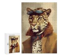 Rompecabezas 300 PCS Leopard Cheetah Jag Fable Rompecabezas para Adultos Juguete Decoración De Pared Patrón De Ensamblaje Oferta como Regalos para Toda La Familia 300 PCS