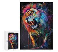 Rompecabezas 300 PCS Lion Popart Painting Rompecabezas para Adultos Juguete Decoración De Pared Patrón De Ensamblaje Oferta como Regalos para Toda La Familia 300 PCS
