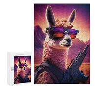 Rompecabezas 300 PCS Llama Soldier in Desert Rompecabezas para Adultos Juguete Decoración De Pared Patrón De Ensamblaje Oferta como Regalos para Toda La Familia 300 PCS