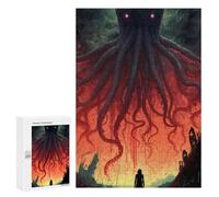 Rompecabezas 300 PCS Monster Rising The Giant Squid Awakening Rompecabezas para Adolescentes Alivia El Estrés Desafío Educativo Regalos Y Cumpleaños Únicos 300 PCS