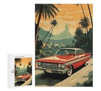 Rompecabezas 300 PCS para Adolescentes 1960s Vintage Car Rompecabezas para Adultos Juego Familiar Decoración del Hogar para Cumpleaños, Navidad 300 PCS