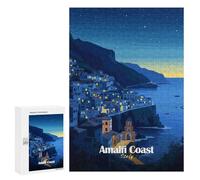 Rompecabezas 300 PCS para Adolescentes Amalfi Coast Night View Rompecabezas Juegos Familiares Ensamblaje De Patrones Cumpleaños Y Navidad 300 PCS