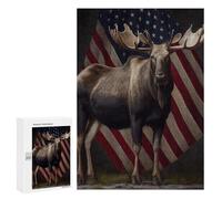 Rompecabezas 300 PCS para Adolescentes American Moose Rompecabezas para Adultos Juegos Familiares Carrera De Velocidad De Manos para Cumpleaños, Navidad 300 PCS