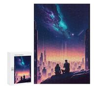 Rompecabezas 300 PCS para Adolescentes Anime City Sunset Rompecabezas para Adultos Juego Práctico Decoración del Hogar Cumpleaños Y Navidad 300 PCS