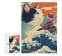 Rompecabezas 300 PCS para Adolescentes Anime Girl and The Sea Cat Rompecabezas para Adultos Rompecabezas Mejora La Memoria Desafío Educativo Reducción del Estrés Regalos 300 PCS
